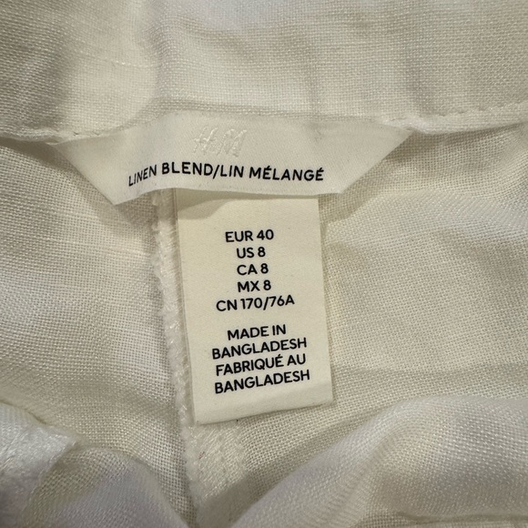 H&M Linen Blend White Trousers - Picture 3 of 4